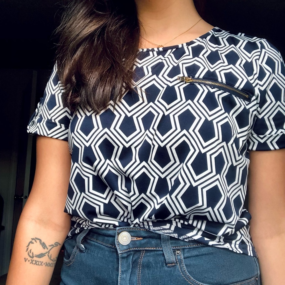 The workshop stretchy navy top